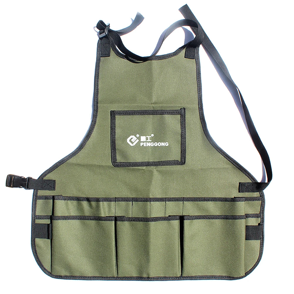 Elevate Your Craft with Our Waterproof Multifunctional Tool Apron - Durable Oxford Cloth Design with Multi-Pockets for Woodworkers and Gardeners