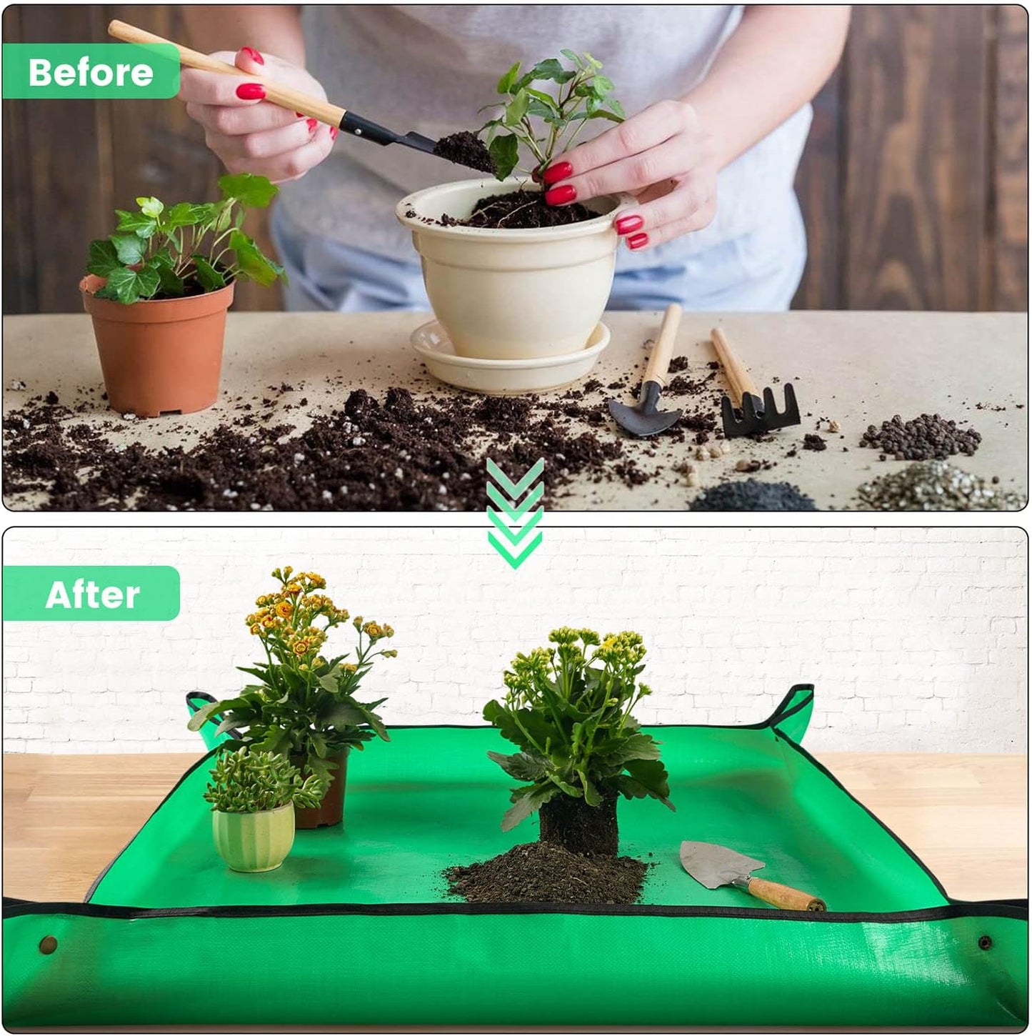 Transform Your Gardening Experience with Our 26.8" Waterproof Repotting Mat - Perfect for Indoor Plant Transplanting and Mess-Free Soil Changes!