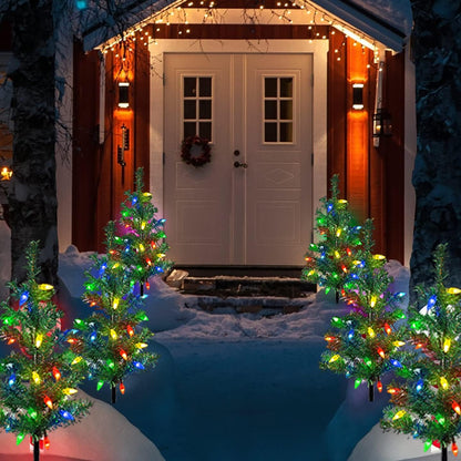 Transform Your Outdoor Christmas Display with Our Upgraded 4-Pack Solar Christmas Garden Stake Lights - Multi-Color Magic for Your Patio and Pathway