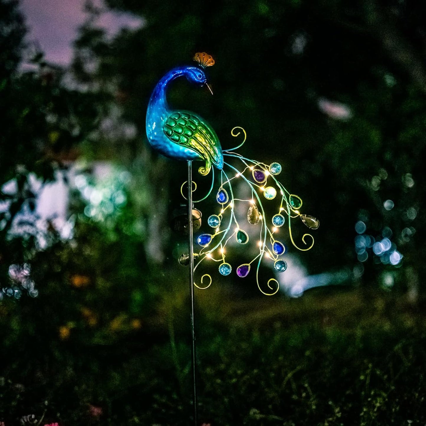 Illuminate Your Garden with Stunning Peacock Solar Lights - Waterproof Decorative Garden Stake for a Vibrant Outdoor Experience