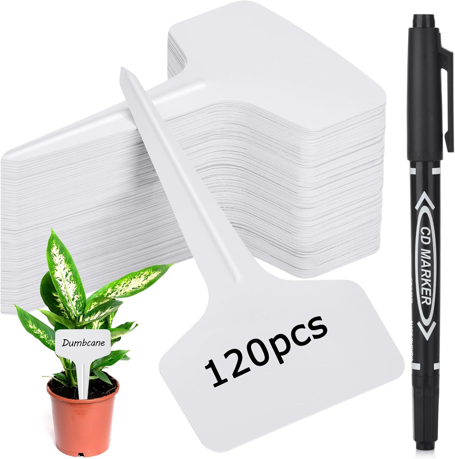 Transform Your Garden with 120 Waterproof Plant Labels and Permanent Marker – Perfect for Organizing Your Plants!