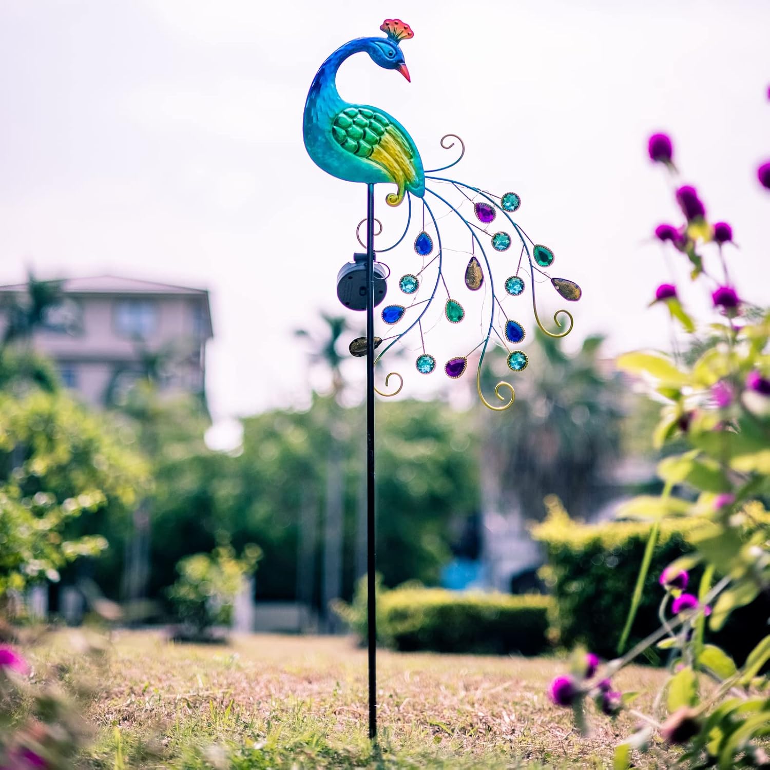 Illuminate Your Garden with Stunning Peacock Solar Lights - Waterproof Decorative Garden Stake for a Vibrant Outdoor Experience