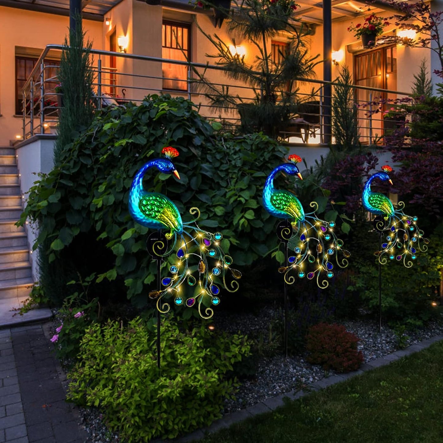 Illuminate Your Garden with Stunning Peacock Solar Lights - Waterproof Decorative Garden Stake for a Vibrant Outdoor Experience