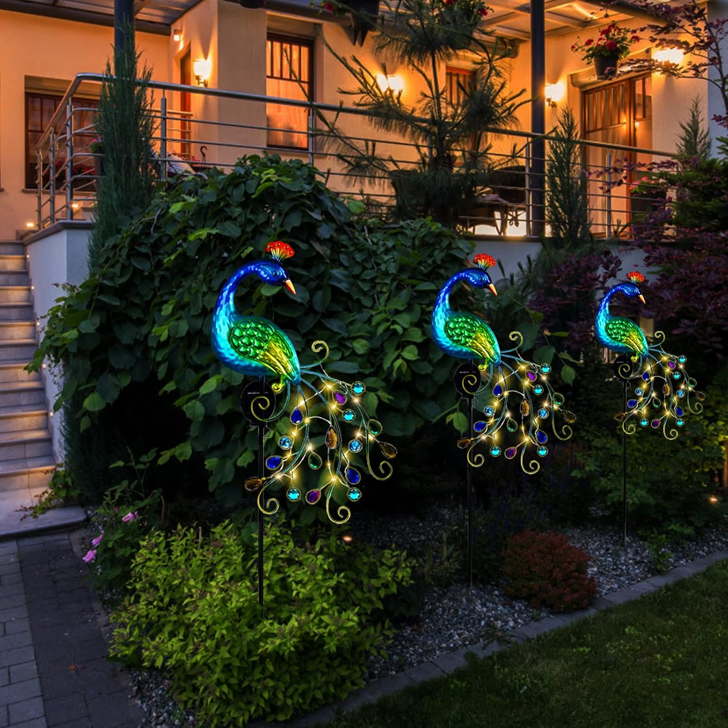 Illuminate Your Garden with Stunning Peacock Solar Lights - Waterproof Decorative Garden Stake for a Vibrant Outdoor Experience