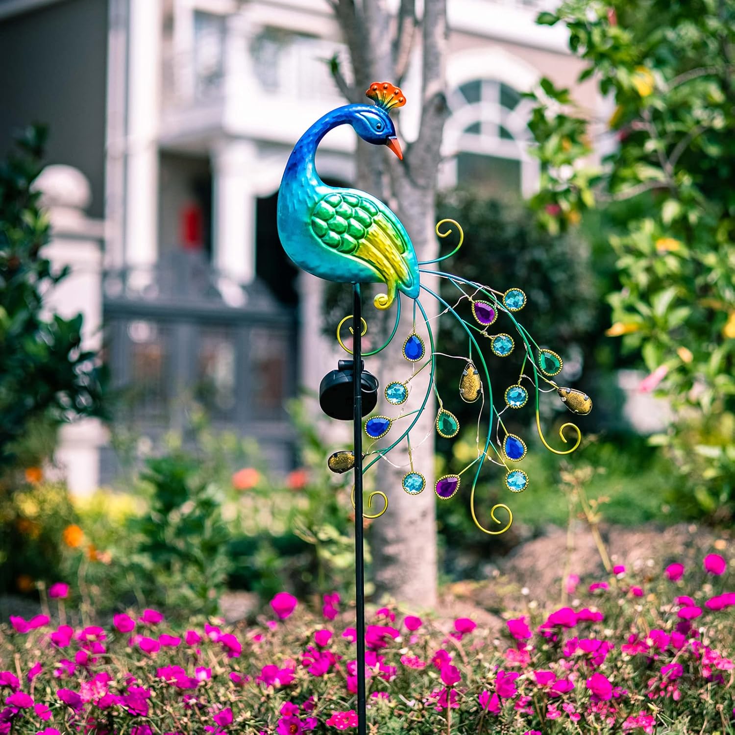 Illuminate Your Garden with Stunning Peacock Solar Lights - Waterproof Decorative Garden Stake for a Vibrant Outdoor Experience