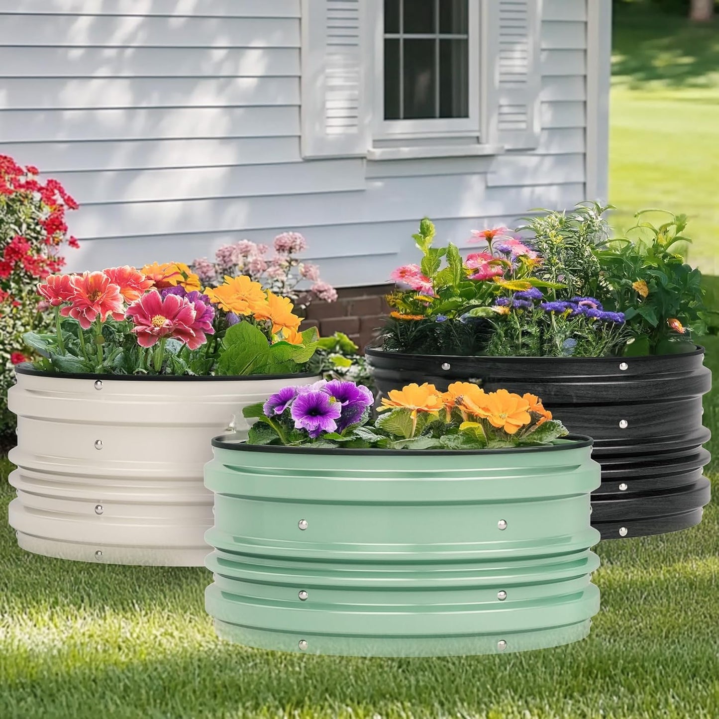 Transform Your Garden with the 3-Piece Galvanized Raised Garden Bed Set - Durable, Stylish, and Perfect for Growing Vegetables and Flowers!