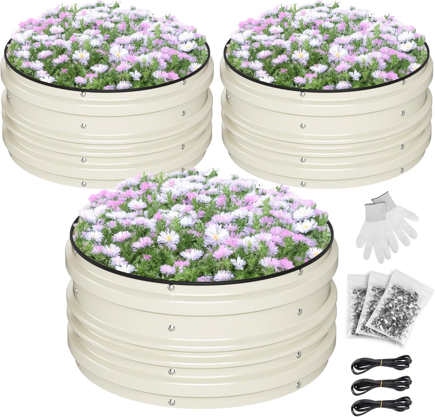 Transform Your Garden with the 3-Piece Galvanized Raised Garden Bed Set - Durable, Stylish, and Perfect for Growing Vegetables and Flowers!