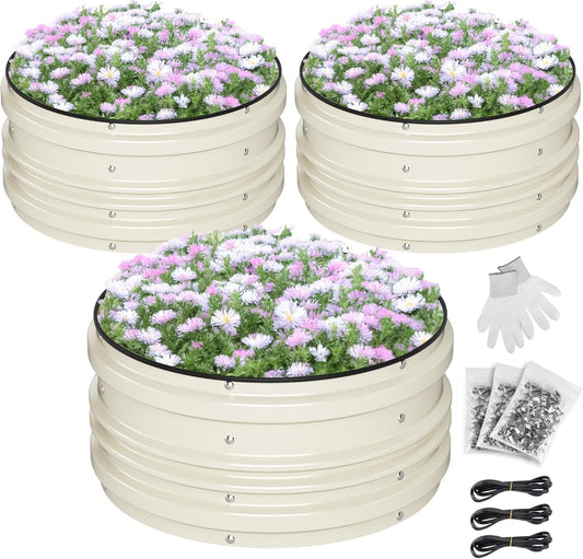 Transform Your Garden with the 3-Piece Galvanized Raised Garden Bed Set - Durable, Stylish, and Perfect for Growing Vegetables and Flowers!
