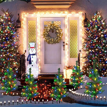 Transform Your Outdoor Christmas Display with Our Upgraded 4-Pack Solar Christmas Garden Stake Lights - Multi-Color Magic for Your Patio and Pathway
