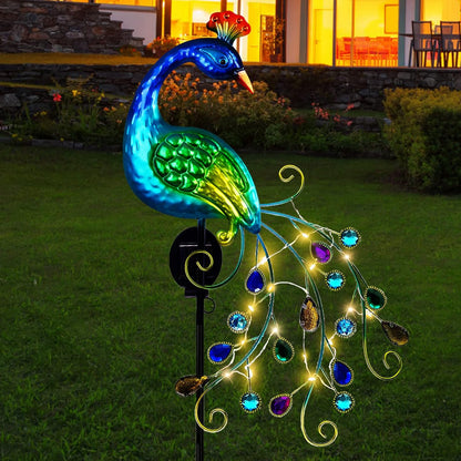 Illuminate Your Garden with Stunning Peacock Solar Lights - Waterproof Decorative Garden Stake for a Vibrant Outdoor Experience