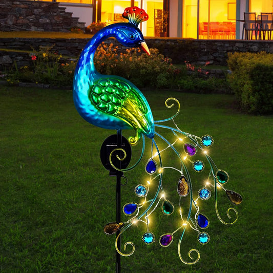 Illuminate Your Garden with Stunning Peacock Solar Lights - Waterproof Decorative Garden Stake for a Vibrant Outdoor Experience