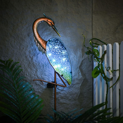 Illuminate Your Outdoor Oasis with the Stunning 42.91" Blue Heron Solar Garden Light - Perfect Lawn Ornament for Enchanting Decor