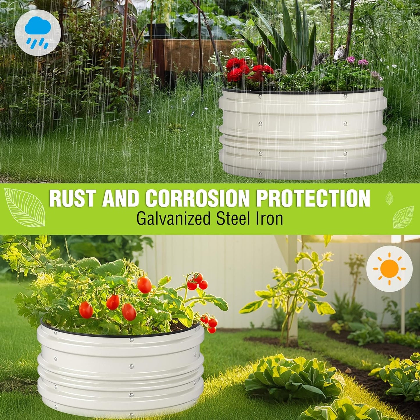 Transform Your Garden with the 3-Piece Galvanized Raised Garden Bed Set - Durable, Stylish, and Perfect for Growing Vegetables and Flowers!