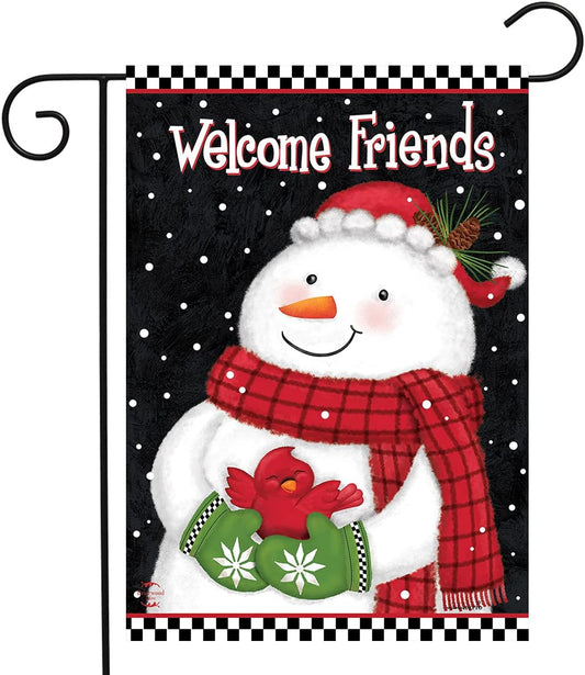Charming Double-Sided Snowman Garden Flag - 12x18 Outdoor Winter Decor for Your Garden
