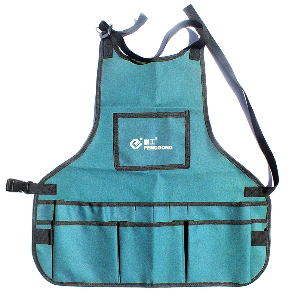 Elevate Your Craft with Our Waterproof Multifunctional Tool Apron - Durable Oxford Cloth Design with Multi-Pockets for Woodworkers and Gardeners