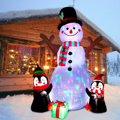 Ourwarm 6Ft Christmas Inflatables Christmas Decor Outdoor, Inflatable Snowman Penguin Blow up Decor with Rotating LED Lights