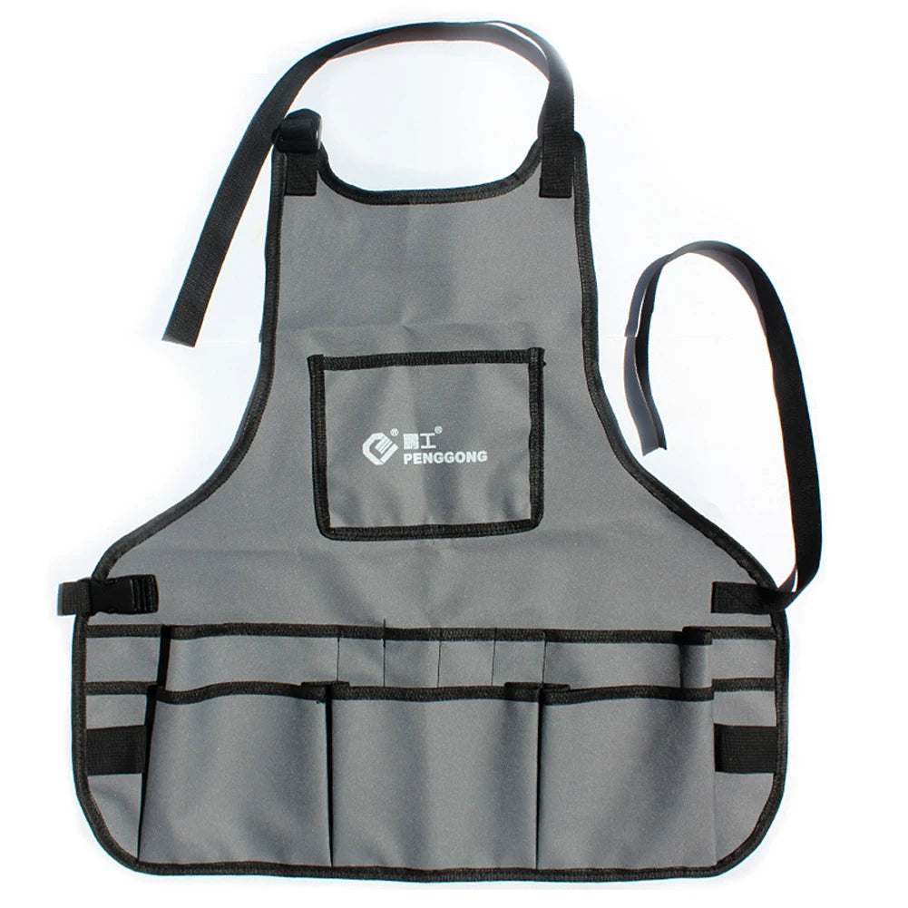 Elevate Your Craft with Our Waterproof Multifunctional Tool Apron - Durable Oxford Cloth Design with Multi-Pockets for Woodworkers and Gardeners