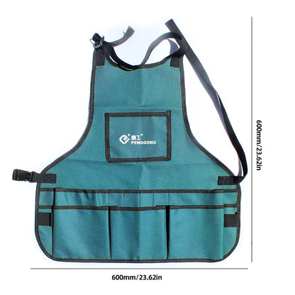 Elevate Your Craft with Our Waterproof Multifunctional Tool Apron - Durable Oxford Cloth Design with Multi-Pockets for Woodworkers and Gardeners