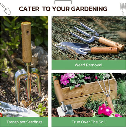 Elevate Your Gardening Experience with Our 9 Piece Heavy Duty Tool Set - Rust-Proof Essentials with Chic Organizer Tote for Effortless Gardening!