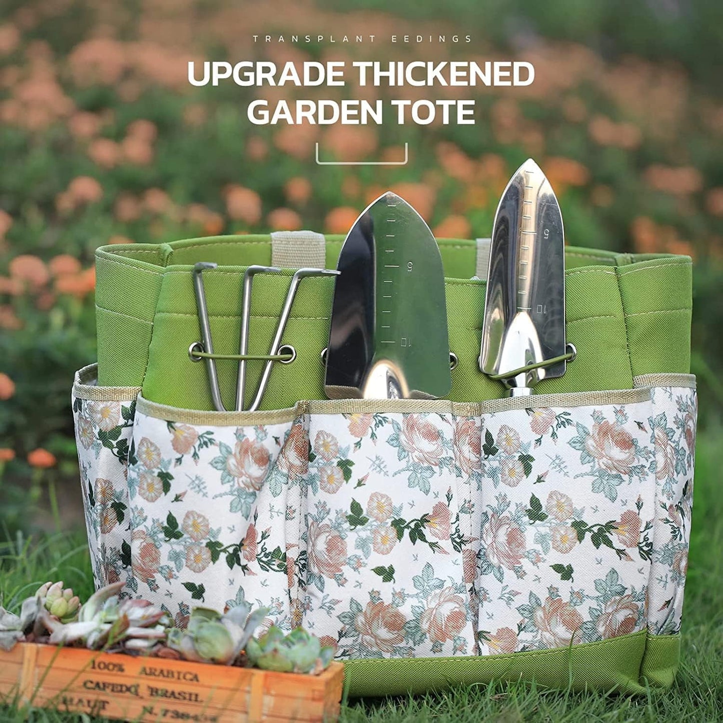 Elevate Your Gardening Experience with Our 9 Piece Heavy Duty Tool Set - Rust-Proof Essentials with Chic Organizer Tote for Effortless Gardening!