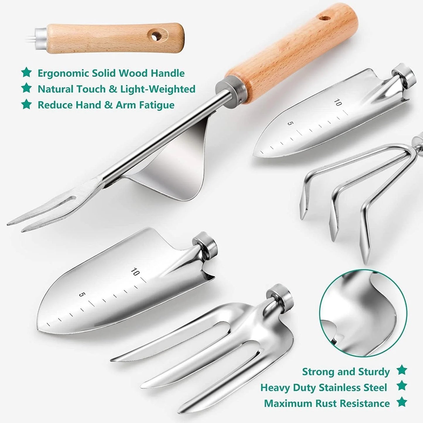 Elevate Your Gardening Experience with Our 9 Piece Heavy Duty Tool Set - Rust-Proof Essentials with Chic Organizer Tote for Effortless Gardening!